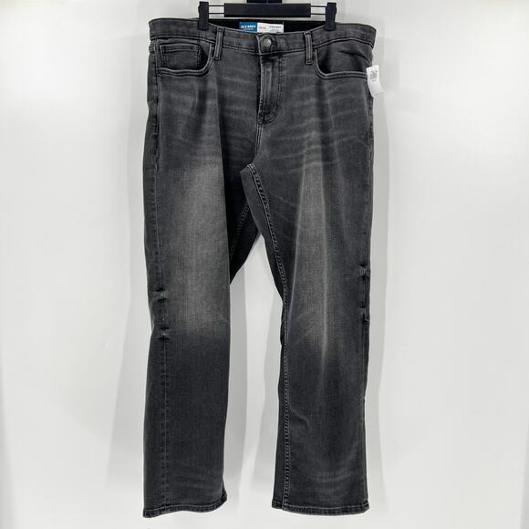 Old Navy NEW W TAGS Gray Straight Leg Denim Jeans 38 - Picture 2 of 6